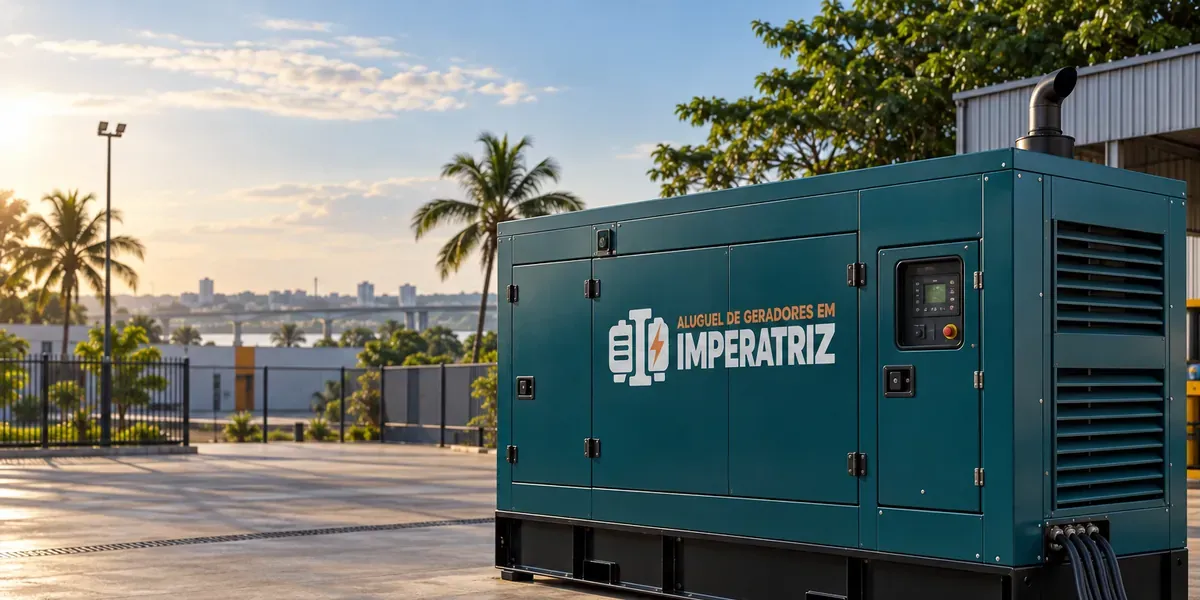 Grupo gerador diesel silenciado posicionado para locação em Imperatriz - MA