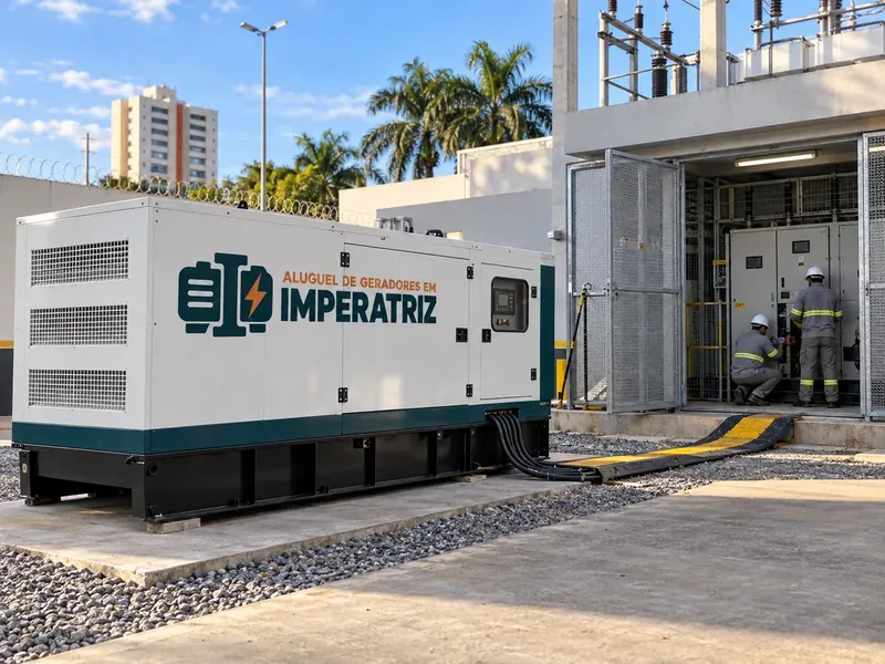 Gerador em área externa para manutenção de cabine primária — aluguel de geradores em Imperatriz