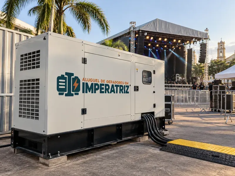 Gerador com cabeamento protegido para grandes eventos e shows — aluguel de geradores em Imperatriz