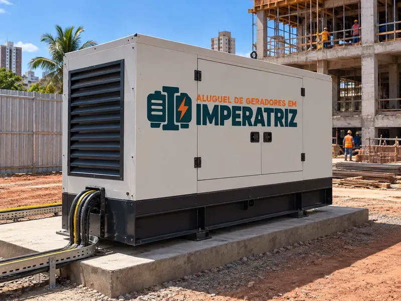 Gerador com cabeamento protegido para construtoras e obras — aluguel de geradores em Imperatriz
